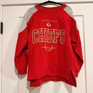 Vintage Kansas City Chiefs True Fan Sweatshirt Colorblock Red Gray M/L